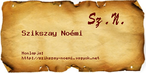 Szikszay Noémi névjegykártya