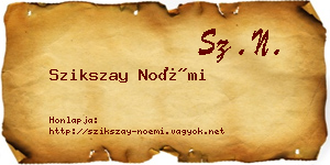 Szikszay Noémi névjegykártya