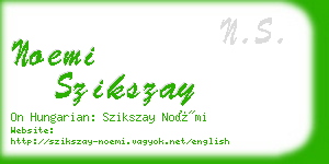 noemi szikszay business card